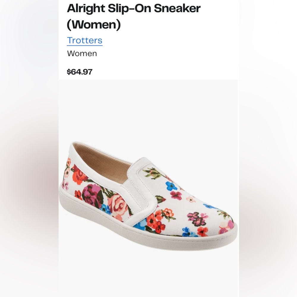 Trotters Womens‎ slip on floral size 10M 10